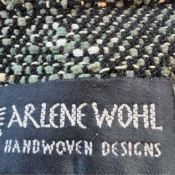 Arlene Wohl Handwoven Gorpcore Designs Rare Art-to-Wear Olive Vest Top Size M - Picture 12 of 12